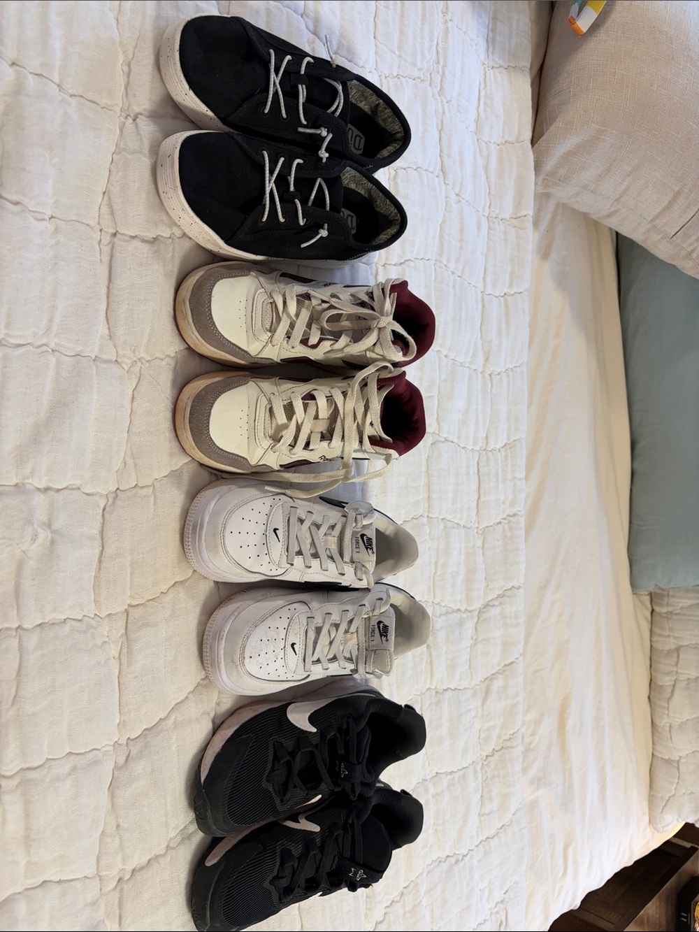 Nike Kids Black and White Low-Top Sneakers